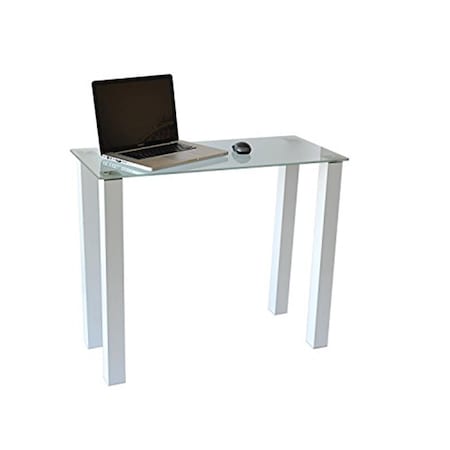 Doba-Bnt Gloss White Utility Desk or Utility Stand with Frosted Tempered Glass SA2647959